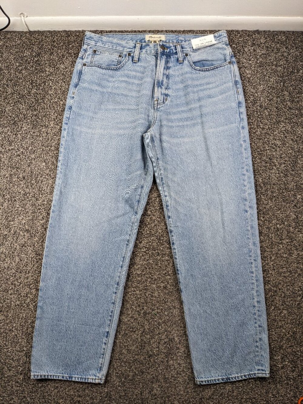 NWT Madewell 1991 Loose Straight Jeans Men's 36x32 Light Wash Tencel Denim $138
